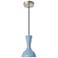 Clare 7" Wide Polished Nickel Finish Pendant with Baby Blue Shade