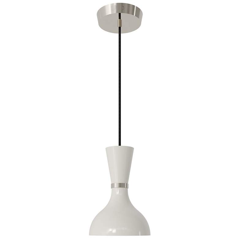 Image 1 Clare 7" Wide Polished Nickel Finish Pendant with Lily Shade