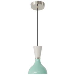 Clare 7" Wide Polished Nickel Finish Pendant with Mint/Lily Shade