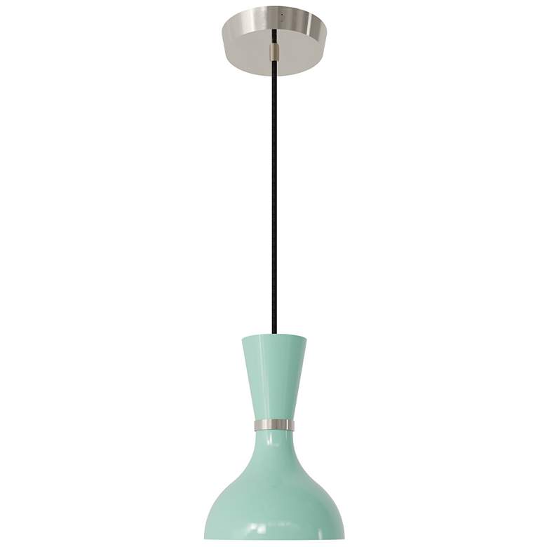 Image 1 Clare 7" Wide Polished Nickel Finish Pendant with Mint Shade