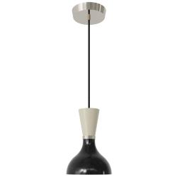 Clare 7" Wide Polished Nickel Finish Pendant with Obsidian/Bone Shade
