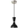 1_Clare 7" Wide Polished Nickel Finish Pendant with Obsidian Shade