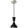 Clare 7" Wide Polished Nickel Finish Pendant with Obsidian Shade
