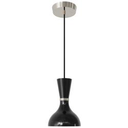 Clare 7" Wide Polished Nickel Finish Pendant with Obsidian Shade