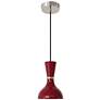 1_Clare 7" Wide Polished Nickel Finish Pendant with Oxblood Shade