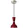 Clare 7" Wide Polished Nickel Finish Pendant with Oxblood Shade