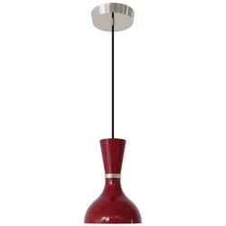 Clare 7" Wide Polished Nickel Finish Pendant with Oxblood Shade