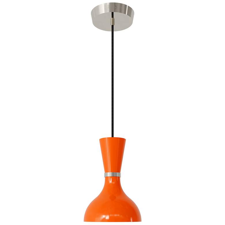 Image 1 Clare 7" Wide Polished Nickel Finish Pendant with Pumpkin Shade