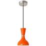 1_Clare 7" Wide Polished Nickel Finish Pendant with Pumpkin Shade