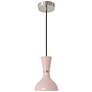 1_Clare 7" Wide Polished Nickel Finish Pendant with Rose Water Shade