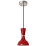 1_Clare 7" Wide Polished Nickel Finish Pendant with Ruby Red Shade