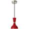 Clare 7" Wide Polished Nickel Finish Pendant with Ruby Red Shade