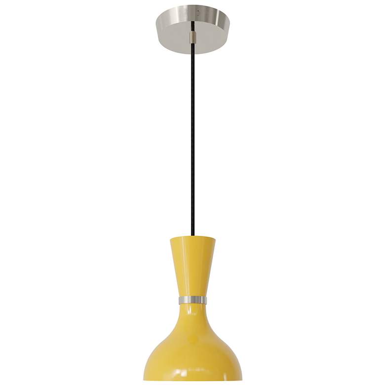 Image 1 Clare 7" Wide Polished Nickel Finish Pendant with Sunset Shade