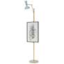 1_Clare 76" High Modern Brass Finish Floor Easel with Baby Blue Shade