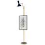 1_Clare 76" High Modern Brass Finish Floor Easel with Midnight Blue Shade