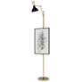 1_Clare 76" High Modern Brass Finish Floor Easel with Obsidian/Bone Shade