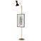 Clare 76" High Modern Brass Finish Floor Easel with Obsidian Shade