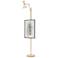 Clare 76" High Modern Brass Finish Floor Easel with Rose Water Shade