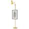 Clare 76" High Modern Brass Finish Floor Easel with Sunset Shade