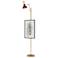 Clare 76" High Modern Brass Floor Easel with Sugar Plum/Rose Water Shade