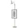 Clare 76" High Polished Nickel Finish Floor Easel with Baby Blue/Lily Shade
