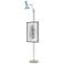 Clare 76" High Polished Nickel Finish Floor Easel with Baby Blue Shade