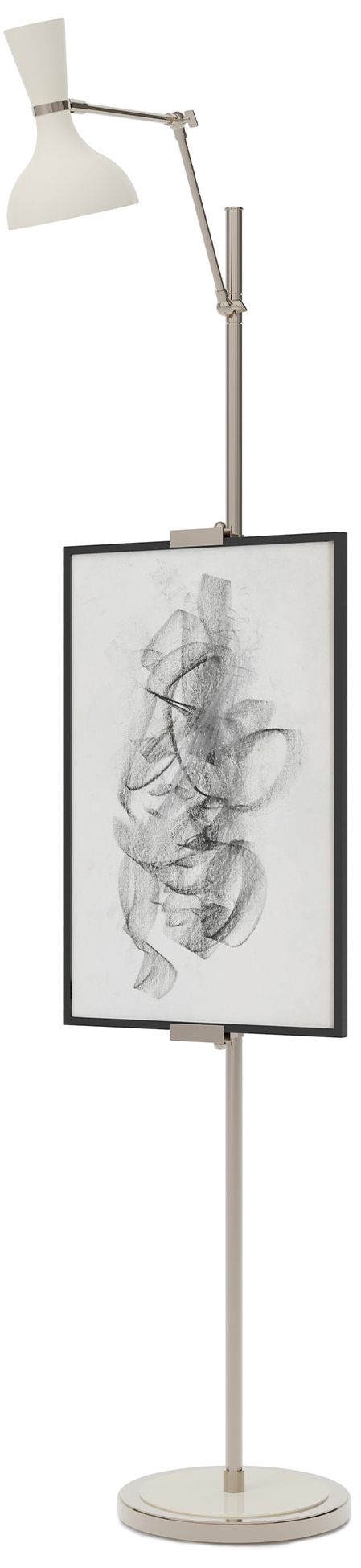 Clare 76" High Polished Nickel Finish Floor Easel with Lily Shade