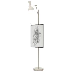 Clare 76" High Polished Nickel Finish Floor Easel with Lily Shade