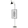 1_Clare 76" High Polished Nickel Finish Floor Easel with Obsidian/Bone Shade