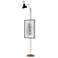 Clare 76" High Polished Nickel Finish Floor Easel with Obsidian/Bone Shade