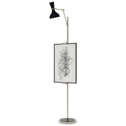 Clare 76" High Polished Nickel Finish Floor Easel with Obsidian Shade