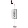 1_Clare 76" High Polished Nickel Finish Floor Easel with Oxblood Shade