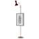 Clare 76" High Polished Nickel Finish Floor Easel with Oxblood Shade
