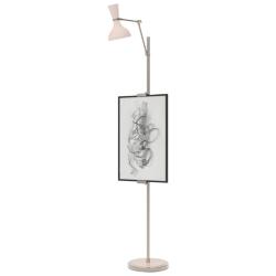 Clare 76" High Polished Nickel Finish Floor Easel with Rose Water Shade