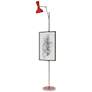 1_Clare 76" High Polished Nickel Finish Floor Easel with Ruby Red Shade