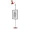 Clare 76" High Polished Nickel Finish Floor Easel with Ruby Red Shade