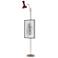Clare 76" High Polished Nickel Finish Floor Easel with Sugar Plum Shade
