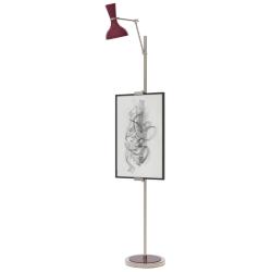 Clare 76" High Polished Nickel Finish Floor Easel with Sugar Plum Shade