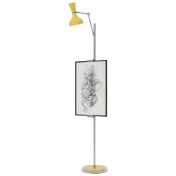 Clare 76" High Polished Nickel Finish Floor Easel with Sunset Shade