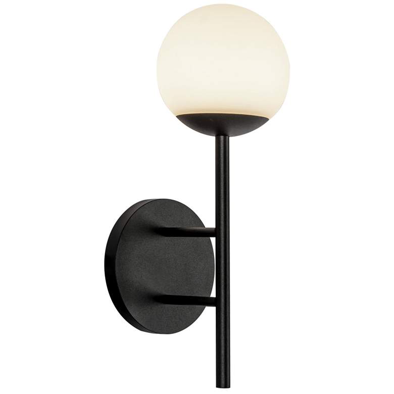 Image 1 Claremont 13-in 1 Light Black/Opal Integrated LED Outdoor Wall 6W Kuzco