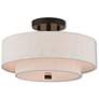 Thumbnail2 of Claremont 13" Wide English Bronze Double Drum Ceiling Light