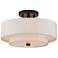 Claremont 13" Wide English Bronze Double Drum Ceiling Light