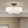 Thumbnail1 of Claremont 13" Wide English Bronze Double Drum Ceiling Light