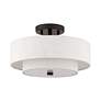 Thumbnail3 of Claremont 13" Wide English Bronze Double Drum Ceiling Light more views