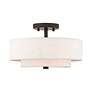 Thumbnail4 of Claremont 13" Wide English Bronze Double Drum Ceiling Light more views