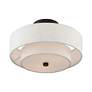 6_Claremont 13" Wide English Bronze Double Drum Ceiling Light more views