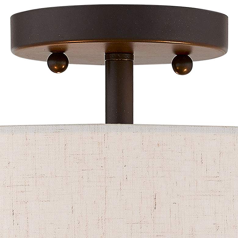 Image 3 Claremont 15 inch Wide English Bronze Semi-Flush Ceiling Light more views