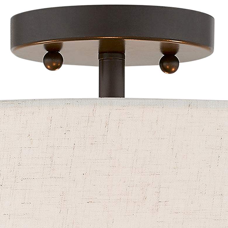 Image 3 Claremont 18 inch English Bronze Double Shade Semi-Flush Ceiling Light more views