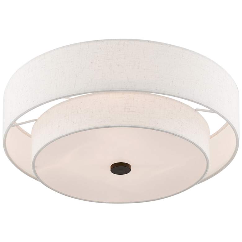 Image 4 Claremont 18 inch English Bronze Double Shade Semi-Flush Ceiling Light more views