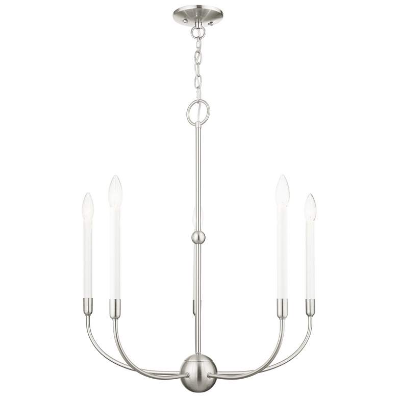 Image 1 Claremont 5 Light Brushed Nickel Chandelier